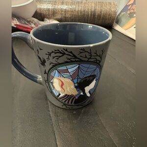 Disney Wednesday Blue Illustrated Ceramic Mug with Silhouette Design Zak NEW